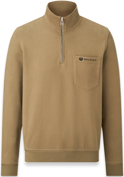 BELSTAFF QUARTER ZIP OLIVE